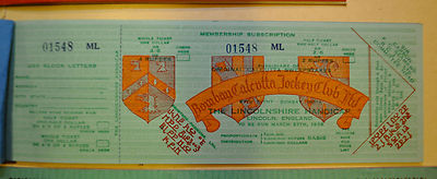 Vtg Bombay Calcutta Sweepstakes Jockey Club Lottery Drawing Ticket Stub Unused 