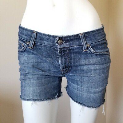DELUXE PREMIUM DENIM by EXPRESS Women's Cut-off Blue Jean Shorts DPD ~ Sz 29