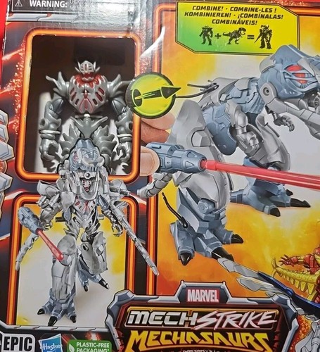 Marvel Mech Strike Mechasaurs Ultron Primeval & T-Rex Action Figure Transformer - Picture 3 of 4