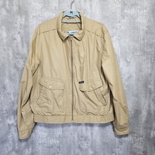 Vintage 80s 90s Members Only Mens 44 Khaki Tan Original Iconic Racer Jacket