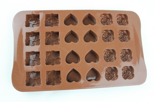 Heart Chocolate Mould Silicone 24 cell Parcel Rose Fondant Icing Cake Decorate 2 - Picture 8 of 9
