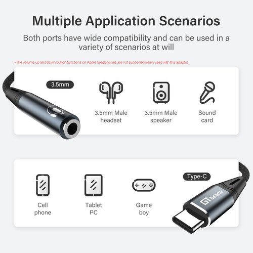 For Samsung Google USB-C Type C to 3.5mm Earphone Audio Aux Stereo Cable Adapter - Picture 6 of 14