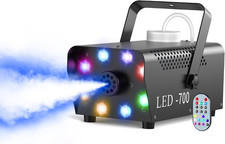 700W Compact Fog Machine with 8 RGB Leds - Auto-Cycle Smoke Lighting Effects,