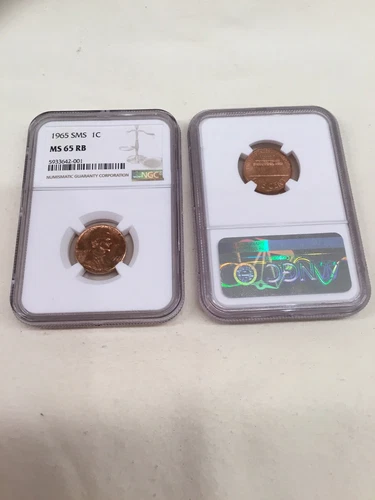 1965 SMS Lincoln Cent certified MS 65 RB by NGC!