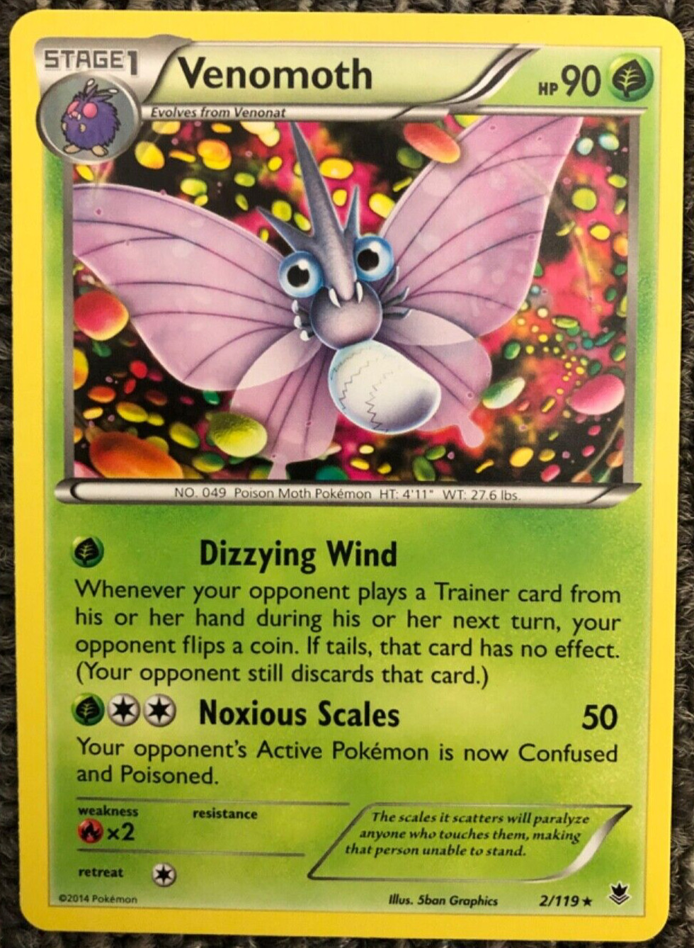 Pokémon TCG Venomoth Phantom Forces 2/119 Regular Rare LP