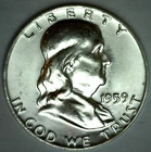 1959 Franklin BU Silver Half Dollar 50c US Coin Uncirculated Philadelphia Minted
