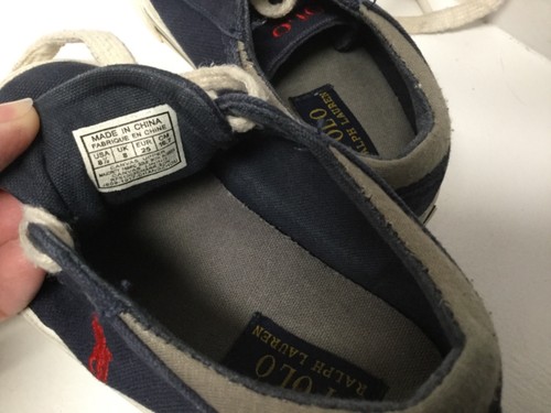 Polo Baby Boy Shoes Toddler Size 8.5 Blue Lace Up Red Pony F44 - Picture 8 of 8