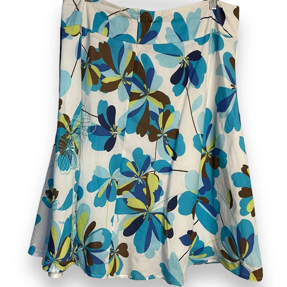 Falda Kim Rogers Hasta la Rodilla Para Mujer 14 Multicolor Floral Forrada Cremallera Retro Y2K Foto 3 de 4