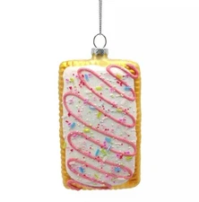 Glass Toaster Pastry Pop-Tart Christmas Tree Ornament NEW