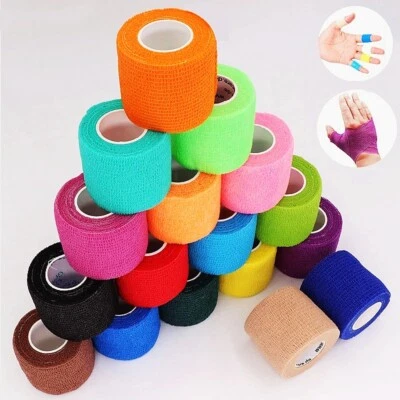 Colorful Sport Self Adhesive Elastic Bandage Wrap Tape Knee Support Pads 4.5m