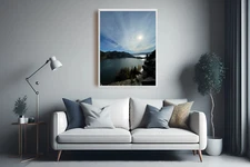 Photo Digital Image Picture Wallpaper Background | Dark lake sky JPG Wall Art
