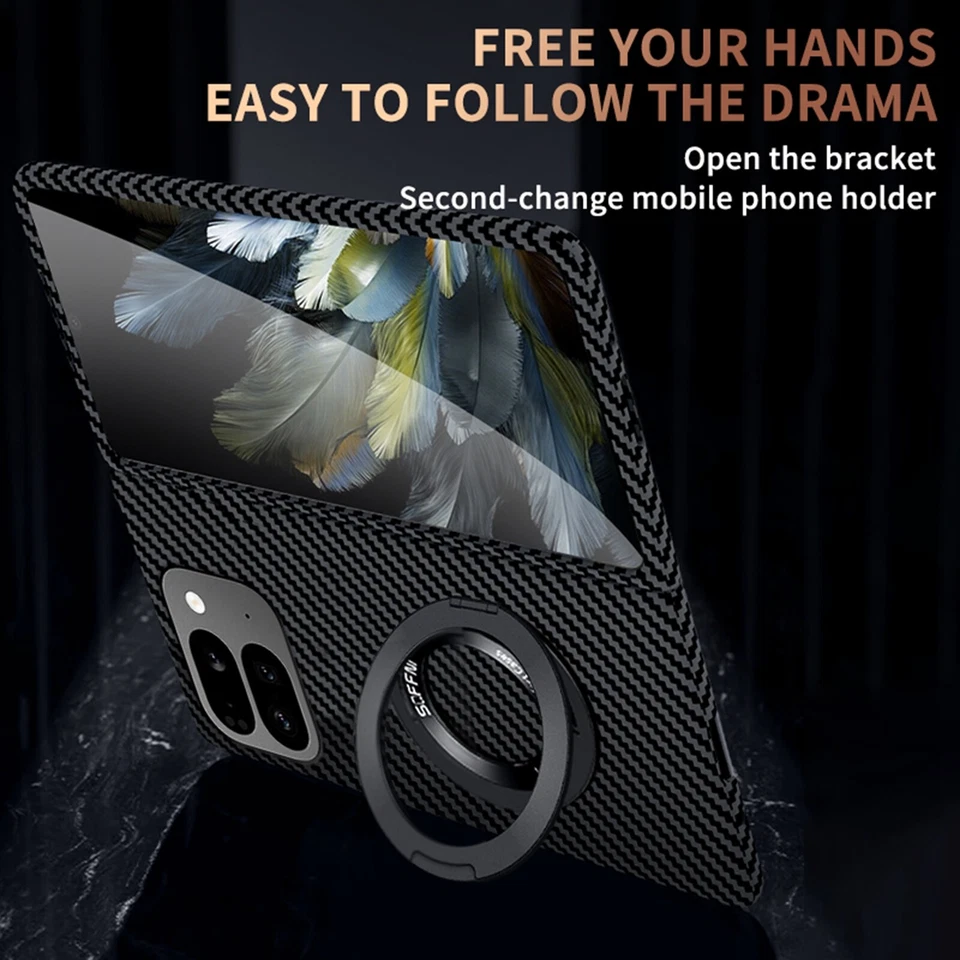 Funda plegable de fibra de carbono para Google Pixel 9 Pro Mag Safe anillo magnético soporte cubierta Foto 4 de 4