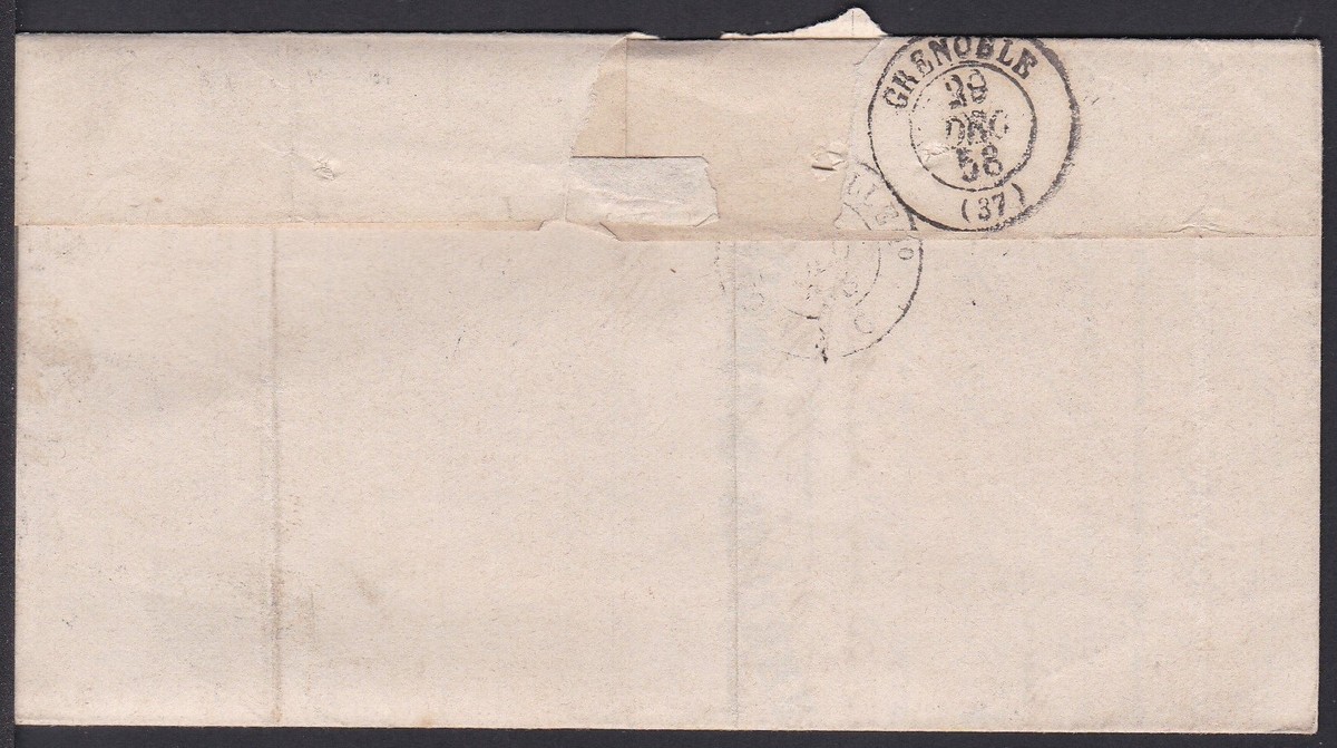 Old Classic Cover, OFCV0017 France Sc15 Napoleon, Dec. 29. 1858