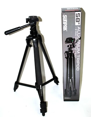 Sunpak 58” Aluminum Medium Duty Video Tripod, 5858DLX +3-Way Pan