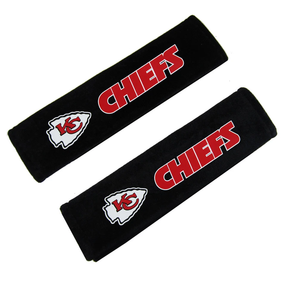 2 piezas NFL Kansas City Chiefs bolsa coche camión almohadillas para cinturón de seguridad/cubiertas para hombreras Foto 2 de 2