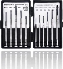 11 Pcs Mini Screwdriver Set - Flathead & Phillips Screwdriver Kit for Glasses, W