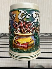 1992 Budweiser Stein Beer Mug St. Patrick's Day Goblet Erin Go Bud Pot of Gold