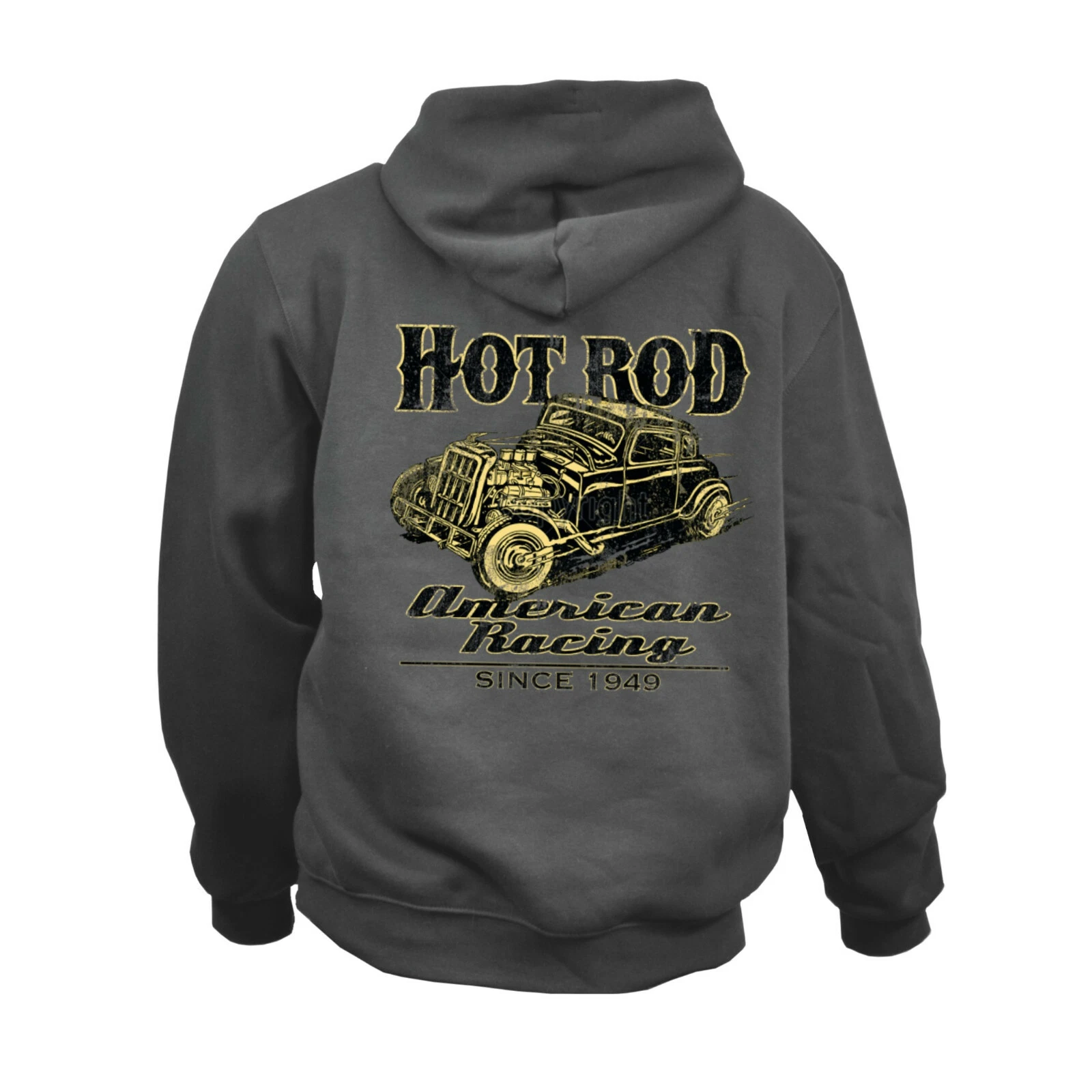 SACAI Felpa con cappuccio Hot Rod Racing Speedshop motivo auto *1070 grigia