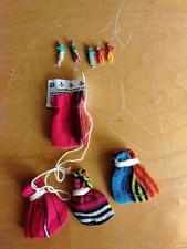 Guatemalan 1" Worry Dolls in POUCH Mayan Trouble Doll Bag 5 Mini