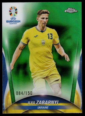 Ilya Zabarnyi - 2024 Topps Chrome UEFA Euro Neon Green Refractor /150 #124