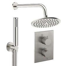 Crosswater Brushed Steel 2 Outlet Crossbox  Complete Shower kit RRP £999