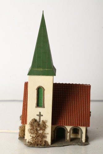 H0 Faller B-240 iglesia de pueblo blanco techo verde con timbre / campana (351051) | Condition: Gebraucht