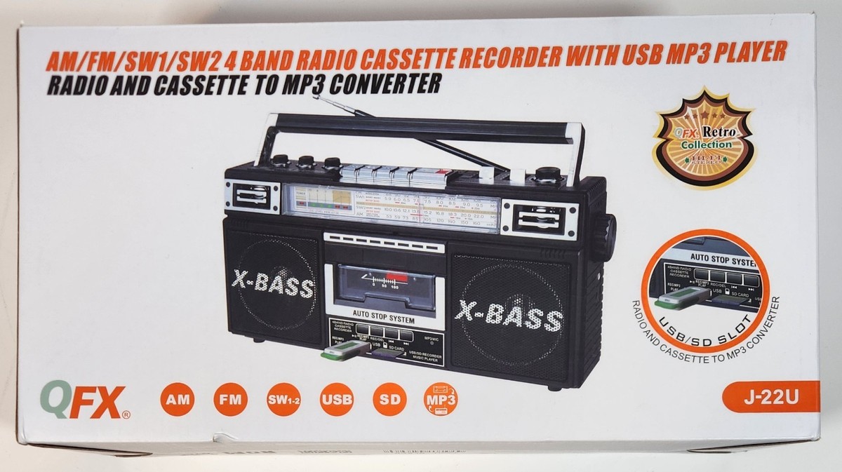 QFX J-22U ラジカセ QFX J-22U ReRun Cassette Player Boombox - Black for sale online | eBay