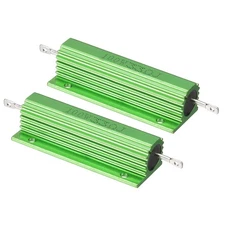 100W 33 Ohm Aluminum Shell Resistor, 2 Pack Aluminum Housing Resistor, Green