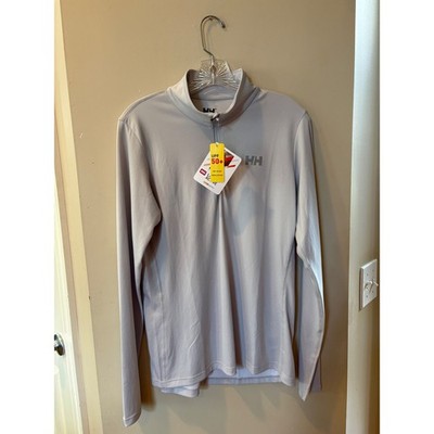 Helly Hansen Womens Lifa Active Solen 1/2 Zip Grey Fog UPF 50+ Pullover L 49508
