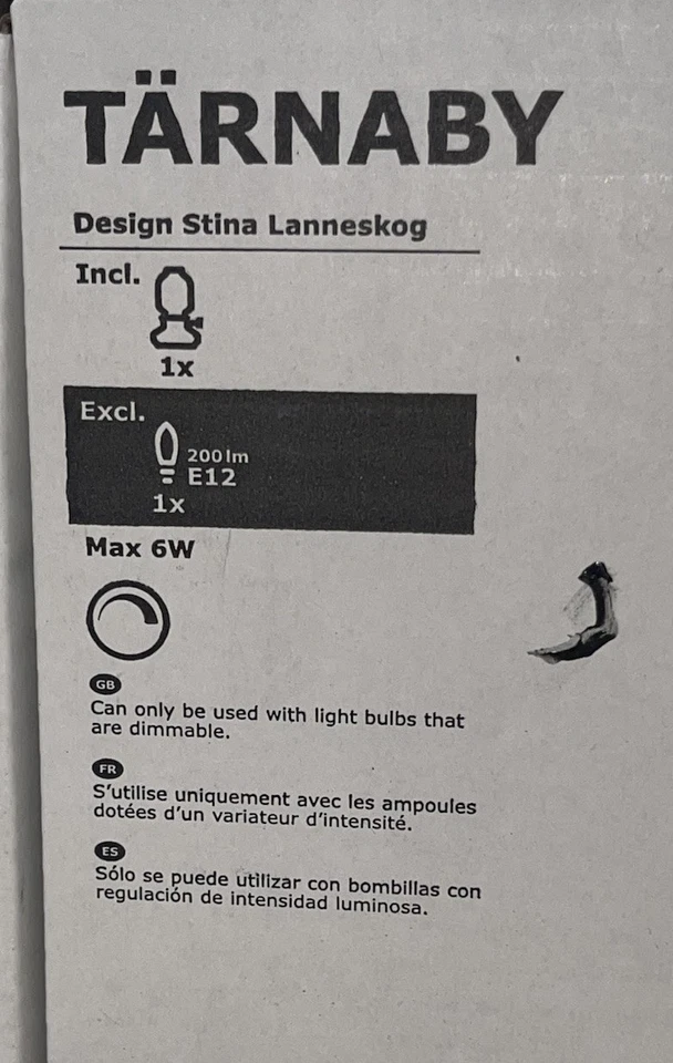 Диммируемая настольная лампа IKEA TARNABY в стиле черного керосина - Изображение 3 из 4