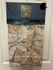 William Morris at Home Window Curtains Panels Acanthus Flint 50X96” Greige Set 2