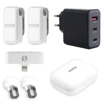 Rode Wireless Micro Drahtloses Mikrofon-System IOS Lightning Weiss mit Netzteil - Bild 1 von 4