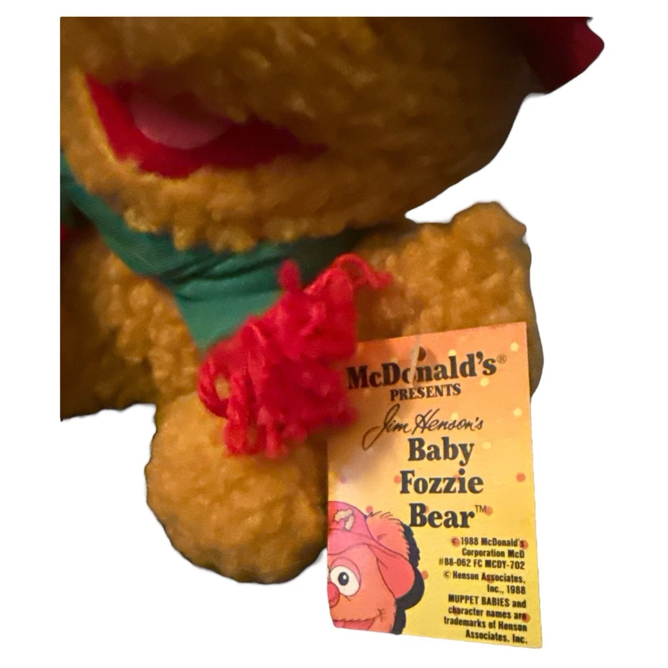 Lote de peluches de Navidad McDonalds Muppet Babies 1988 Kermit Piggy Fozzie nuevo con etiquetas Foto 4 de 4