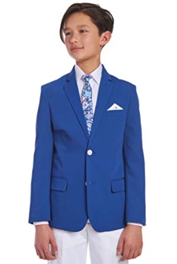 Tommy Hilfiger Boys Saxony Blue The Flex Blazer Sport Coat Size 12 orig $125