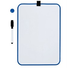 8 x 12 Magnetic Dry Erase Foam Whiteboards, Blue Border, 1 per Pack