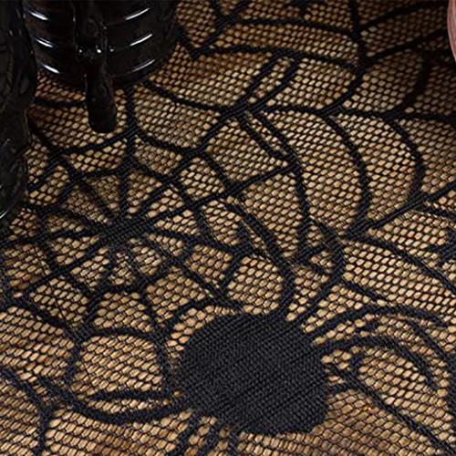 Halloween Table Runner, Black Lace Spider Web Table Runners for Halloween Decor - Picture 5 of 12