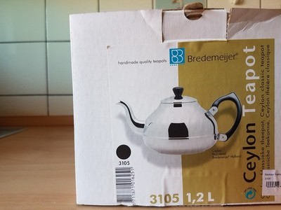 Bredemeijer Edelstahl Teekanne 1,2 L  Ceylon silber glänzend modernes Design3105