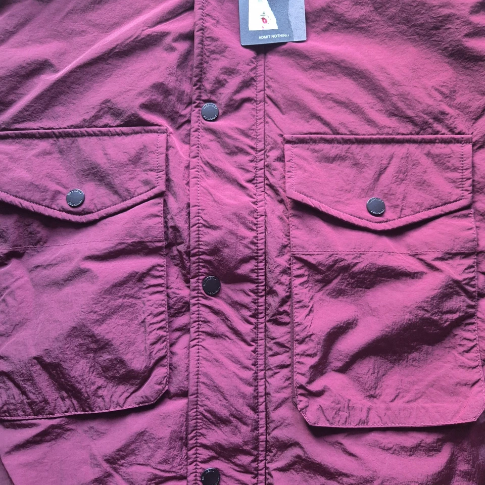 Weekend Offender Salinas Men's Jacket Size Large Burgundy Brand New With Tags - Image 3 of 4