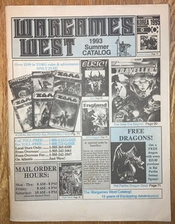 Wargames West 1993 Summer Catalog 144 pages vintage classic rpg game magazine