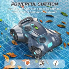 Cordless Pool Robot Cleaner 18650 Battery 1076sq.ft Coverage 120μm Filtration