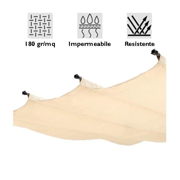 Toile de rechange pour pergola rétractable imperméable polyester 3x3 - 2