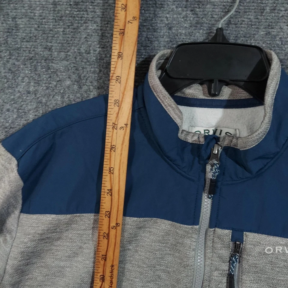 Orvis Jacket Men's XXL Gray Blue Full Zip Outdoor Perform Fleece zip Pockets MR - Image 4 of 4
