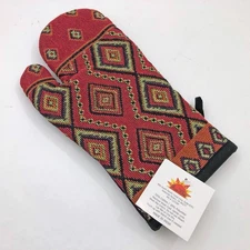 Ankara Southwestern Design Oven Mitt RaaKha 12x6 in 70% Cotton 30% Polyester