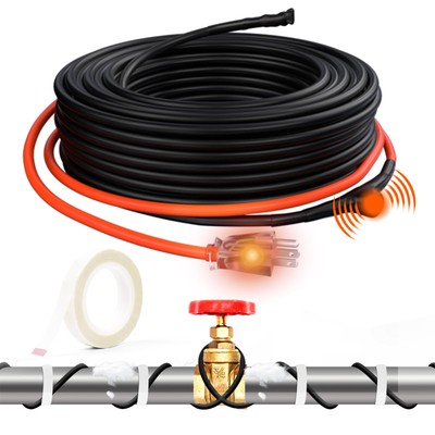 JHSF 100ft Self-Regulating Pipe Heating Cable for Pipe Freeze Protection, Aut...