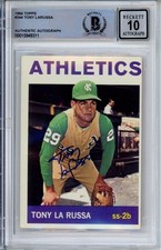 1964 Topps Tony LaRussa HOF Signed Rookie RC Card BAS BGS GEM MINT 10 Autograph