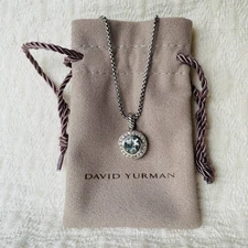 David Yurman Cherise Prasiolite and Diamond Gemstone Necklace 20 inch - NEW!