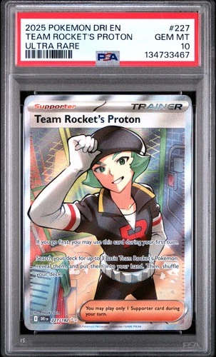 2025 POKEMON DRI EN-DESTINED RIVALS ULTRA RARE #227 TEAM ROCKET'S PROTON PSA 10