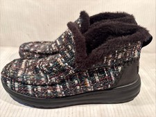 Hey Dude Women's Denny Confetti Black Ankle Boot SZ 10 Multicolor Faux Soft Fur