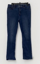 New Lauren Ralph Lauren Women 12 Jeans Premier Straight Stretch Dark Blue