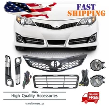 For 2012-2014 Toyota Camry SE Front Bumper Grille Fog Light&Cover Trim 6Pcs Set